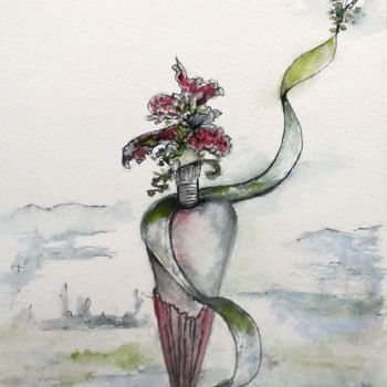Peinture intitulée "L'éclatante" par Sisca Couleurs, Œuvre d'art originale, Encre
