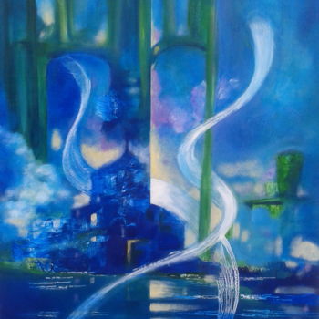 Painting titled "" Il' eau "" by Sisca Couleurs, Original Artwork, Acrylic