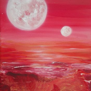 Картина под названием "Night on Mars" - Super Sissi Acrylistic, Подлинное произведение искусства, Акрил Установлен на Деревя…