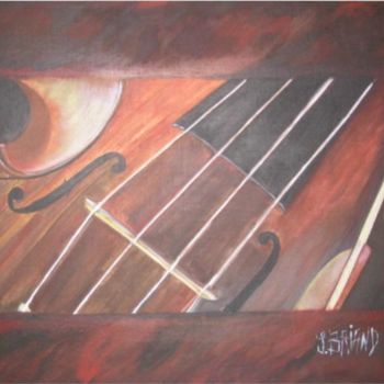 Peinture intitulée "Le Violoncelle" par Sylvie Briand, Œuvre d'art originale, Huile