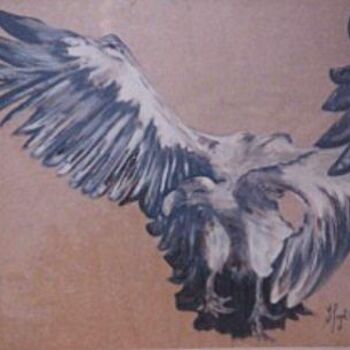 제목이 "Le vautour"인 미술작품 Sylvie Briand로, 원작, 기름