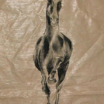 Peinture intitulée "Le Trot" par Sylvie Briand, Œuvre d'art originale, Huile