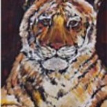 제목이 "Le Tigre"인 미술작품 Sylvie Briand로, 원작, 기름