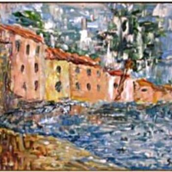 Painting titled "Baie de colioure" by Sylvie Briand, Original Artwork, Oil