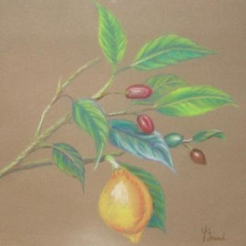 Painting titled "Olive et citron" by Sylvie Briand, Original Artwork