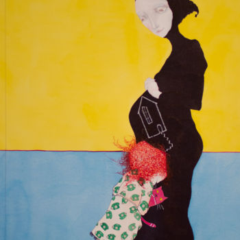 Malerei mit dem Titel "Back Home" von Sisso, Original-Kunstwerk, Tinte