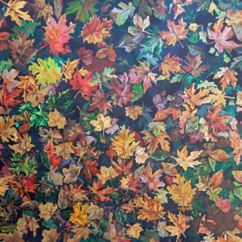 Картина под названием "Alfombra de otoño" - Sito, Подлинное произведение искусства, Акрил Установлен на Деревянная рама для…