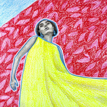 Pintura titulada "И в духе я танцую" por Sitora Brejneva, Obra de arte original, Tiza