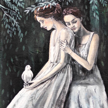 Painting titled "Сестры" by Sitora Brejneva, Original Artwork, Acrylic