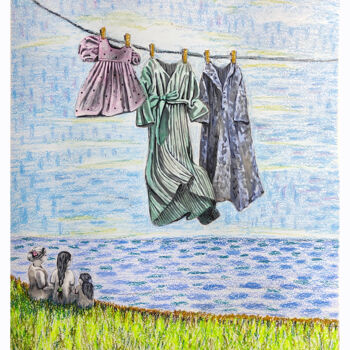 Malarstwo zatytułowany „Вчера,сегодня,завтра” autorstwa Sitora Brejneva, Oryginalna praca, Akwarela