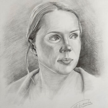 "Портрет женщины" başlıklı Tablo Sitora Brejneva tarafından, Orijinal sanat, Kalem