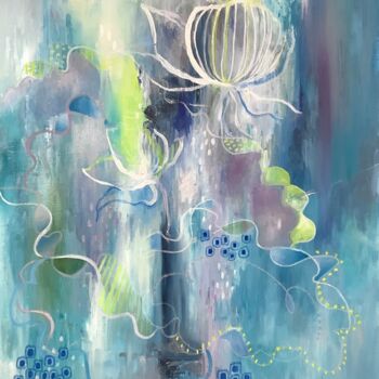 Pintura intitulada "Energetic （Lotus)" por Siu Chong Law Luo Shao Zhuang, Obras de arte originais, Óleo