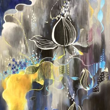 Картина под названием "Nervous (Lotus)" - Siu Chong Law  羅紹莊, Подлинное произведение искусства, Масло