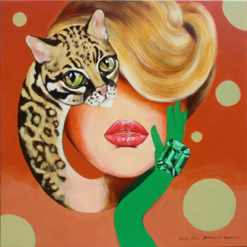 Malarstwo zatytułowany „Emerald jungle” autorstwa Małgorzata Łodygowska, Oryginalna praca, Akryl Zamontowany na Drewniana ra…