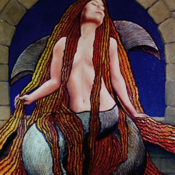 Painting titled "sirene.gif" by Claude Sivignon, Original Artwork, Oil