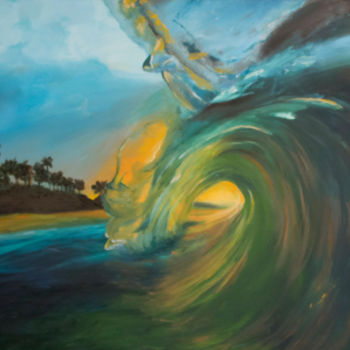Картина под названием "On island" - Константин Сиятский, Подлинное произведение искусства, Масло Установлен на Деревянная ра…