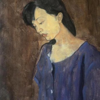 Painting titled "Self Portrait" by Siyu Sun, Original Artwork, Oil