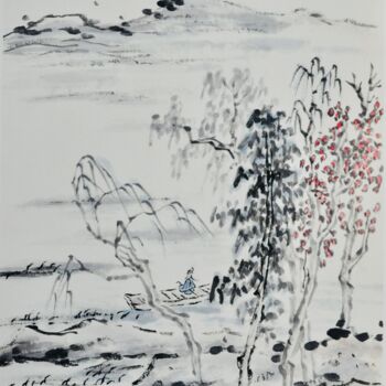 Pittura intitolato "Sur commende - Pein…" da Siyuan Li, Opera d'arte originale, Inchiostro Montato su Cartone