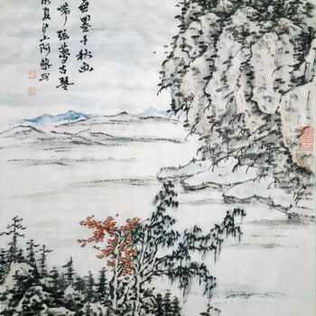 Malarstwo zatytułowany „Peinture chinoise p…” autorstwa Siyuan Li, Oryginalna praca, Atrament