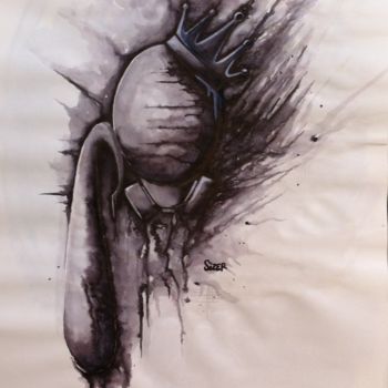 Drawing titled "Perso. 17" by Sizer - Galerie Officielle, Original Artwork, Ink