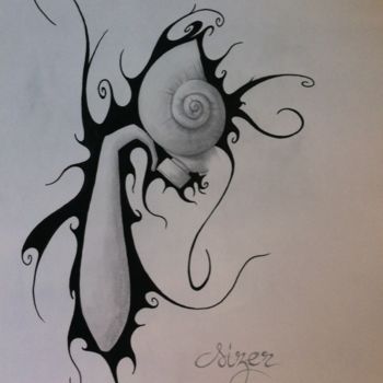 Drawing titled "Perso. 24" by Sizer - Galerie Officielle, Original Artwork, Pencil