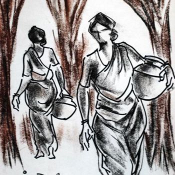 Drawing titled "Figurative-10" by Jayaraj S, Original Artwork