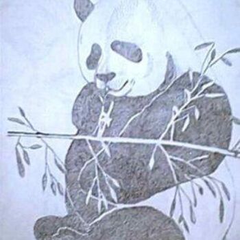 Schilderij getiteld "Panda" door Sarah Johnson, Origineel Kunstwerk, Anders