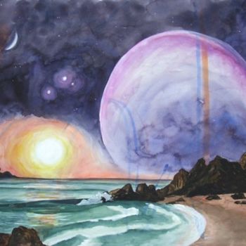 Schilderij getiteld "New Moon" door Sarah Johnson, Origineel Kunstwerk