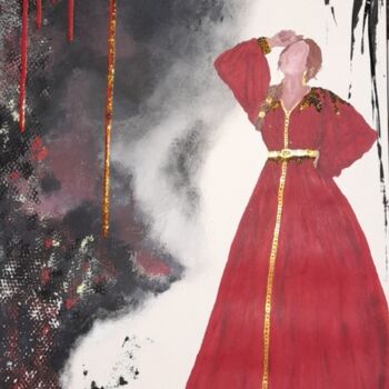 Pintura intitulada "The Red One" por Soukaina El Idrissi, Obras de arte originais, Acrílico