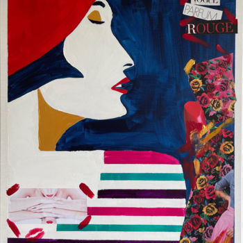 Peinture intitulée "Miss Vogue Rouge/ M…" par Gaelle Skura, Œuvre d'art originale, Acrylique