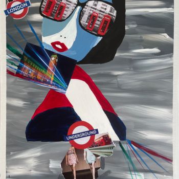 Painting titled "Miss London #9" by Gaelle Skura, Original Artwork, Acrylic