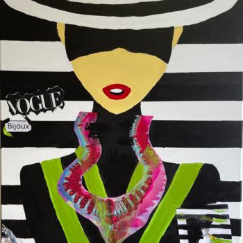 Painting titled "Miss Bijoux #11" by Gaelle Skura, Original Artwork, Acrylic