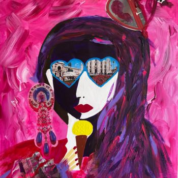 Painting titled "Miss Milano #18" by Gaelle Skura, Original Artwork, Acrylic