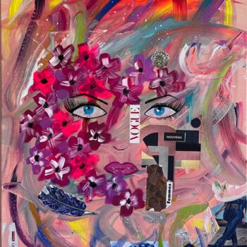 Painting titled "Miss Vogue Rose #27" by Gaelle Skura, Original Artwork, Acrylic