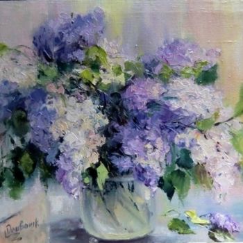 Painting titled "Bouquet de lilas" by Doubovik, Original Artwork