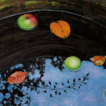 Painting titled "Apples" by Vladimir Skalkin, Original Artwork, Oil