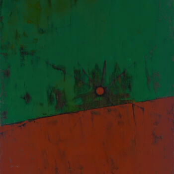 Pintura intitulada "Red Dot" por Vladimir Skalkin, Obras de arte originais, Óleo Montado em Armação em madeira