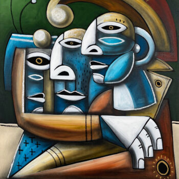 Painting titled "Les centurions" by Skepa, Original Artwork, Acrylic Mounted on Wood Stretcher frame