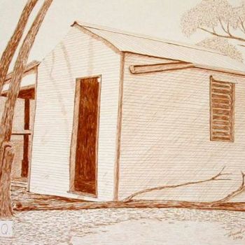 Disegno intitolato "Old Shed South West…" da Outback Sketch Artist, Opera d'arte originale