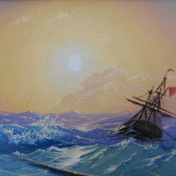 Картина под названием "A copy of Aivazovsk…" - Сергей Скиба, Подлинное произведение искусства, Масло Установлен на картон