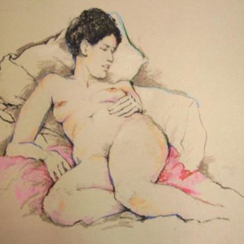 Drawing titled "Rebeca reclining /…" by Raymond Skibinski, Original Artwork