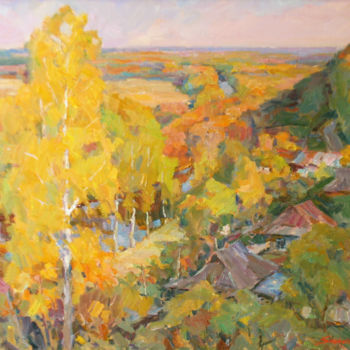 Картина под названием "Золотая осень" - Mikola Skobelskiy, Подлинное произведение искусства