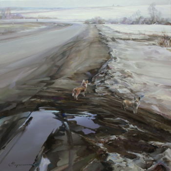 Картина под названием "Ожидание" - Владимир Скрынников, Подлинное произведение искусства, Масло