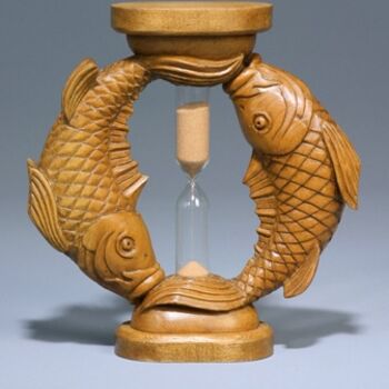 Скульптура под названием "Песочные часы "Рыбы"" - Сергей Чеченов, Подлинное произведение искусства, Дерево