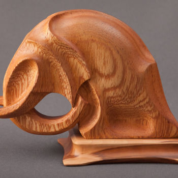 Скульптура под названием "Слон" - Сергей Чеченов, Подлинное произведение искусства, Дерево