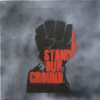 Peinture intitulée "Stand Our Ground" par Sky'Art, Œuvre d'art originale, Bombe aérosol