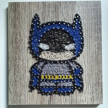 Arte tessile intitolato "Batman" da Sky'Art, Opera d'arte originale, String Art