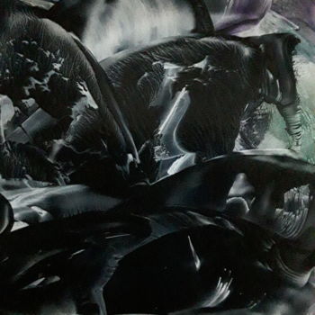 Arte digital titulada "Eyes of the darknese" por Heather Prosser, Obra de arte original, Encáustico