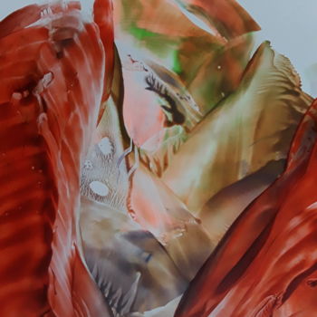 Digitale Kunst getiteld "Miss lava" door Heather Prosser, Origineel Kunstwerk, Encaustiek