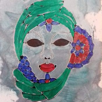 Arte digitale intitolato "Face lady" da Heather Prosser, Opera d'arte originale, Pittura digitale